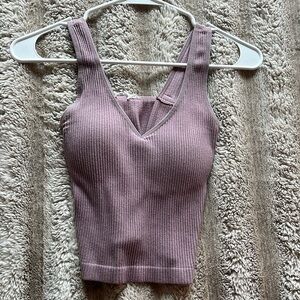 ribbed mauve tank top